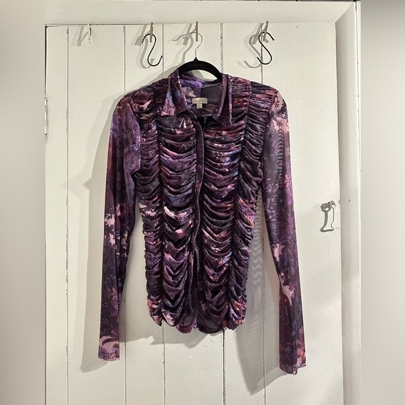 FREE PEOPLE sheer Button down - Picture 1 of 4